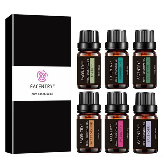 6Pcs 10ml Humidifier Aroma Essential Oils Kit Lavender Massage SPA Water Soluble Essential Oil good sleep and pain relief