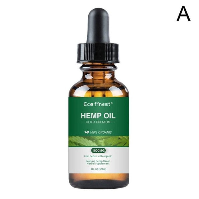 Organic Hemp Oil Pain Relief Sleep Aid Anti Stress Hemp Extract Drops ECO Finest Facial Body Skin Care Massager Oil Help Sleep
