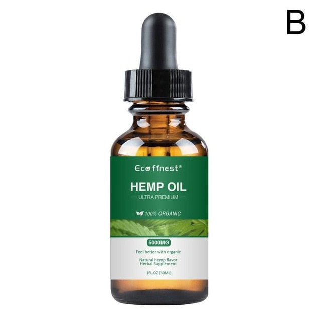Organic Hemp Oil Pain Relief Sleep Aid Anti Stress Hemp Extract Drops ECO Finest Facial Body Skin Care Massager Oil Help Sleep