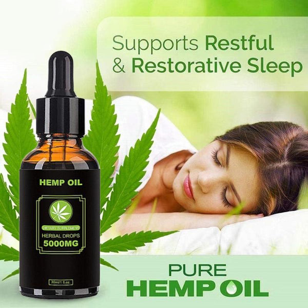 30ml 100% Organic CBD Hemp Oil 5000mg Bioactive Seed Extract Oil Drops Relieve Pain Lubricating Oil Reduce Anxiety Body Massage
