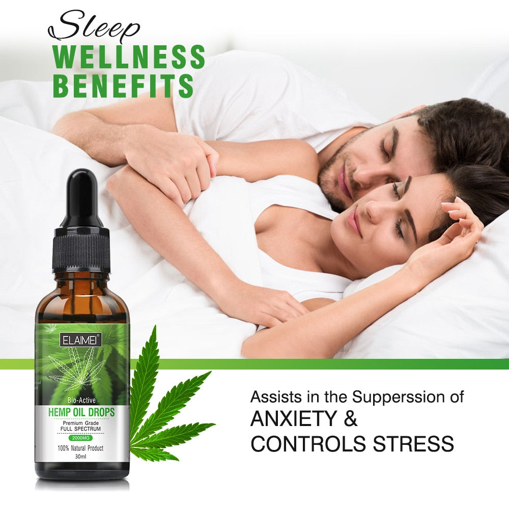 30ML Hemp Seed Oil Aromatherapy Essential Oil Natural Anti--Inflammatory Body Skin Care Massage Spa Pain Relief Anti Anxiety